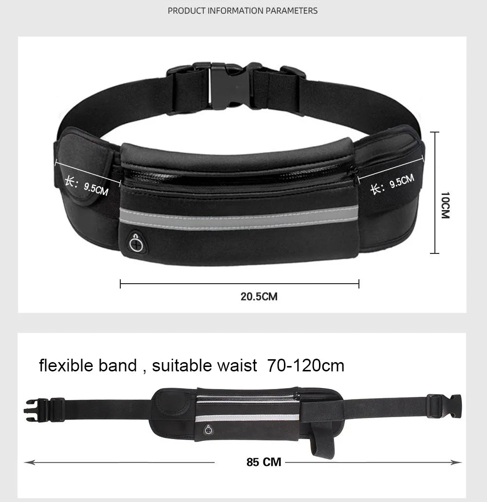 Unisex Outdoor 3 Pocket Running Waist Bags