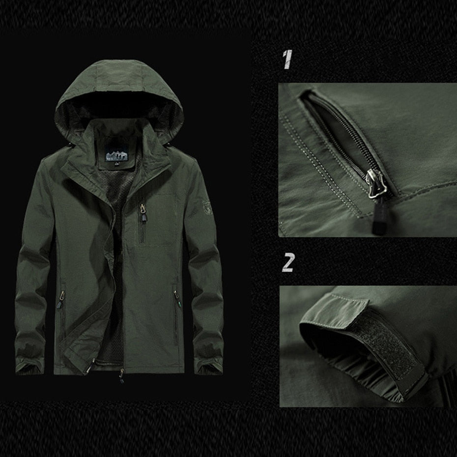 Men's Outdoor Soft Shell Hooded Tactical Jacket