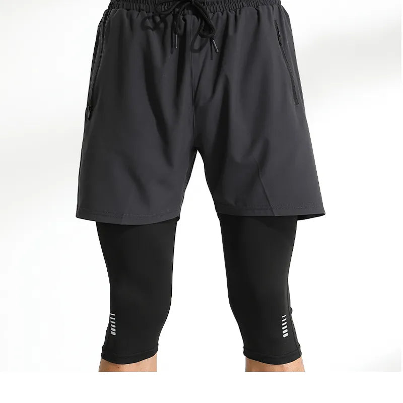 Men's 2 in 1 Athletic Compression Pants & Shorts