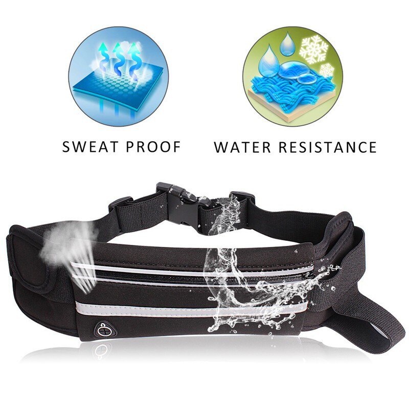 Unisex Outdoor 3 Pocket Running Waist Bags